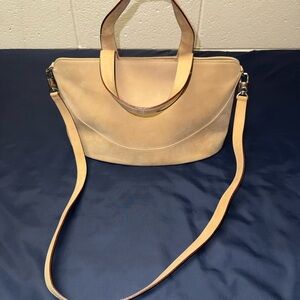 BVLGARI Beige Suede Leather Satchel Bag w/ Strap Made in Italy